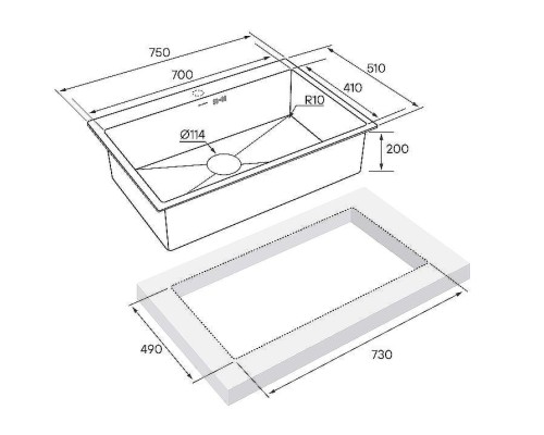 Кухонная мойка Paulmark Kroner 75 PM217551-BG Брашированное золото