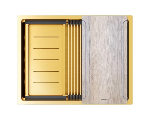 Кухонная мойка Paulmark Next-Multi Sink 58 Uni PM785845-BG цвет Брашированное золото