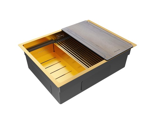 Кухонная мойка Paulmark Next-Multi Sink 58 Uni PM785845-BG цвет Брашированное золото