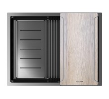 Кухонная мойка Paulmark Next-Multi Sink 58 Uni PM785845-GM цвет Вороненая сталь