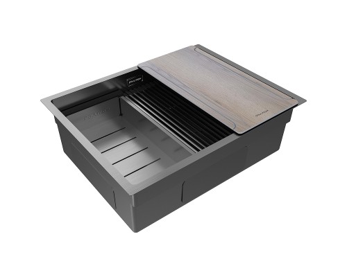Кухонная мойка Paulmark Next-Multi Sink 58 Uni PM785845-GM цвет Вороненая сталь