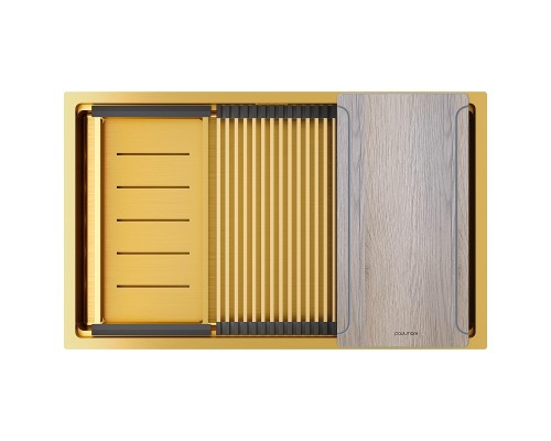 Кухонная мойка Paulmark Next-Multi Sink 74 Uni PM787445-BG цвет Брашированное золото