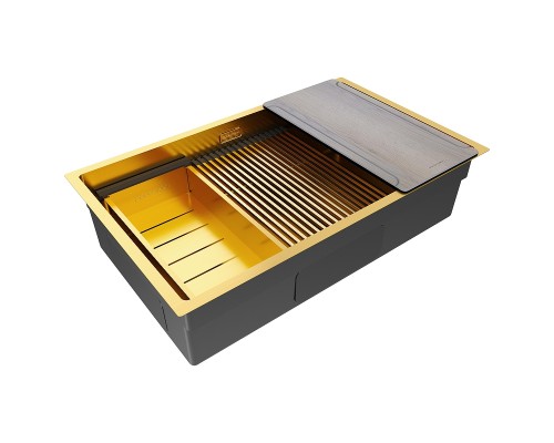 Кухонная мойка Paulmark Next-Multi Sink 74 Uni PM787445-BG цвет Брашированное золото