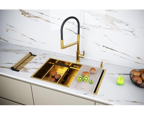 Кухонная мойка Paulmark Next-Multi Sink 74 Uni PM787445-BG цвет Брашированное золото