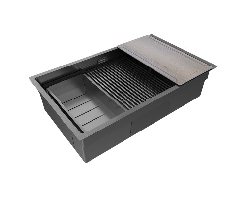 Кухонная мойка Paulmark Next-Multi Sink 74 Uni PM787445-GM цвет Вороненая сталь