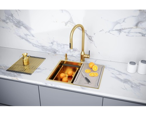 Кухонная мойка Paulmark Next-Pro 54 Uni PM705445-BG цвет Брашированное золото