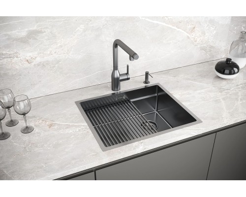 Кухонная мойка Paulmark Next-Pro 54 Uni PM705445-GM цвет Вороненая сталь