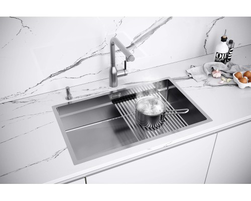 Кухонная мойка Paulmark Next-Pro 58 Uni PM705845-BS цвет Брашированная сталь