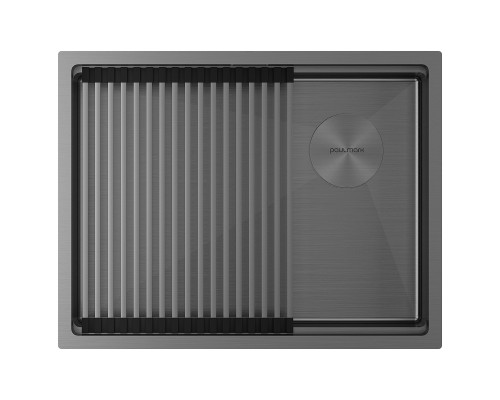 Кухонная мойка Paulmark Next-Pro 58 Uni PM705845-GM цвет Вороненая сталь