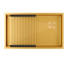 Кухонная мойка Paulmark Next-Pro 74 Uni PM707445-BG цвет Брашированное золото