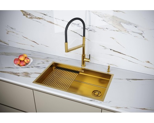 Кухонная мойка Paulmark Next-Pro 74 Uni PM707445-BG цвет Брашированное золото