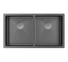 Кухонная мойка Paulmark Next 78/2 Uni PM207844-GM Вороненая сталь