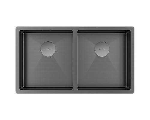 Кухонная мойка Paulmark Next 78/2 Uni PM207844-GM Вороненая сталь