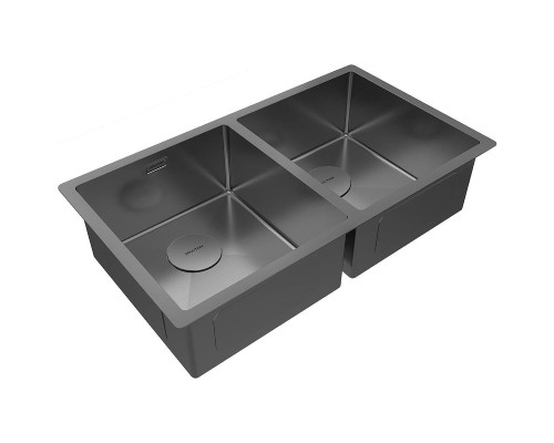 Кухонная мойка Paulmark Next 78/2 Uni PM207844-GM Вороненая сталь