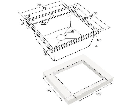 Кухонная мойка Paulmark Stepia 50 PM115051-DG Графит