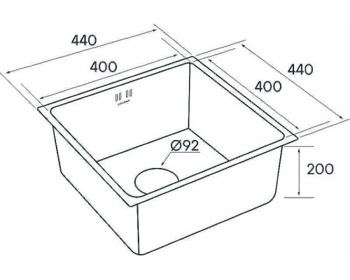 Кухонная мойка Paulmark Vista 44 PM304444-BS Брашированная сталь