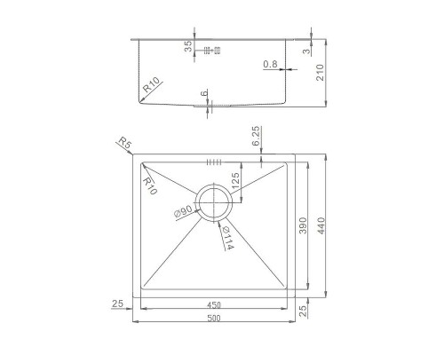 Кухонная мойка Raglo 50 R703.5044.09 цвет Графит