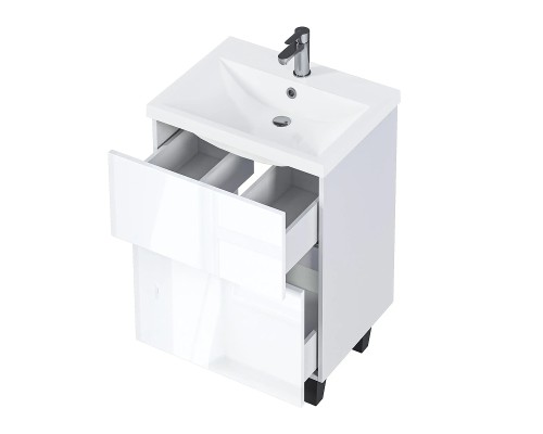 Тумба под раковину 1MarKa Aris 60Н Ц0000035775 цвет Белая аляска Белый глянец