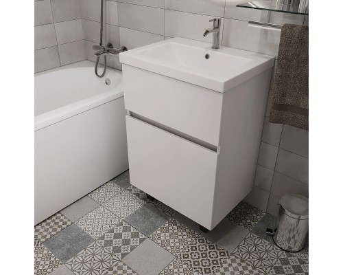 Тумба под раковину 1MarKa Aris 60Н Ц0000035775 цвет Белая аляска Белый глянец