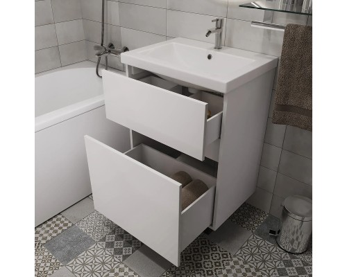 Тумба под раковину 1MarKa Aris 70Н Ц0000035779 цвет Белая аляска Белый глянец