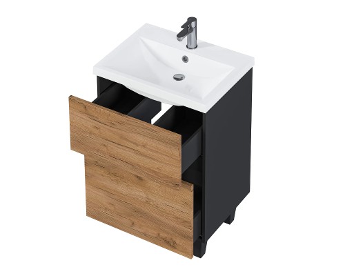 Тумба под раковину 1MarKa Aris 70Н Ц0000035781 цвет Антрацит Дуб крафт золотой