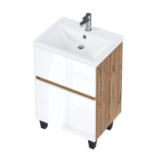 Тумба под раковину 1MarKa Aris 70Н Ц0000035782 цвет Дуб вотан Белый глянец
