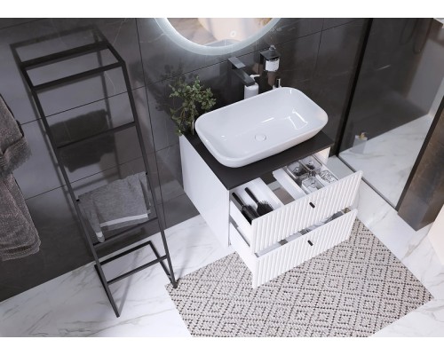 Тумба под раковину 1MarKa Desire 60П Ц0000026589 подвесная цвет Монолит найт Эмаль белая