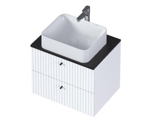 Тумба под раковину 1MarKa Desire 60П Ц0000026589 подвесная цвет Монолит найт Эмаль белая