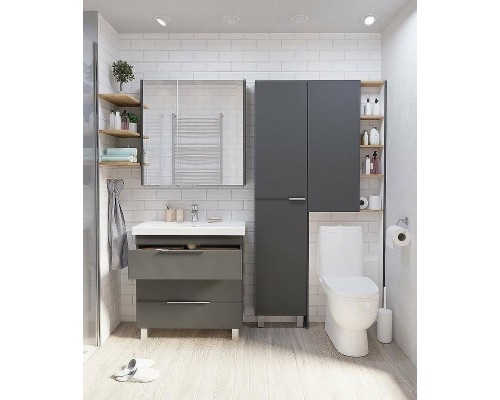 Шкаф пенал 1MarKa Gaula 40Н У92552 Графит матовый