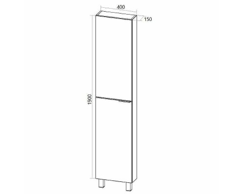 Шкаф пенал 1MarKa Gaula 40Н У92552 Графит матовый