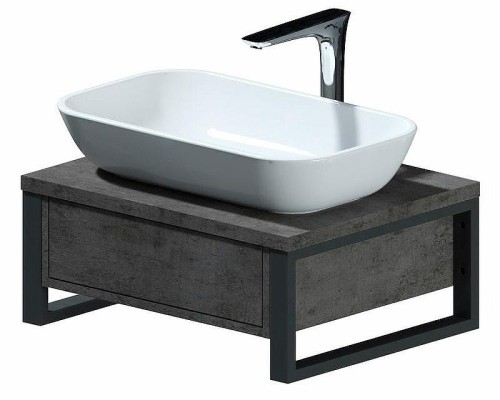 Тумба под раковину 1MarKa Grunge Loft 60П Ц0000001581 подвесная Бетон темно-серый