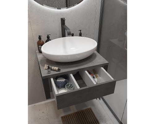 Тумба под раковину 1MarKa Grunge Loft 60П Ц0000001581 подвесная Бетон темно-серый