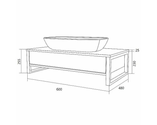 Тумба под раковину 1MarKa Grunge Loft 60П Ц0000001581 подвесная Бетон темно-серый