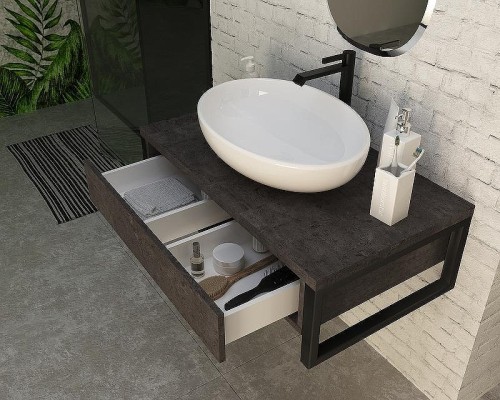 Тумба под раковину 1MarKa Grunge Loft 70П Ц0000015939 подвесная Бетон темно-серый