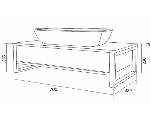 Тумба под раковину 1MarKa Grunge Loft 70П Ц0000015939 подвесная Бетон темно-серый