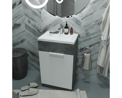 Тумба с раковиной 1MarKa Revo 50H У99086 Бетон темно-серый