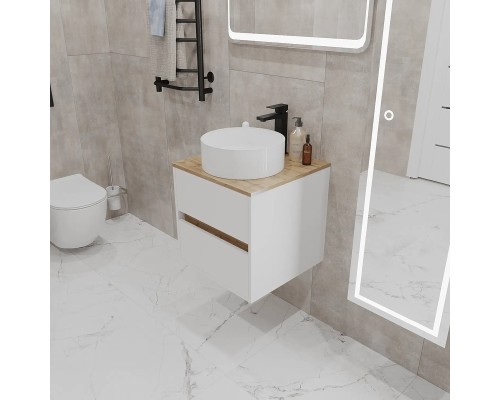 Тумба под раковину 1MarKa Veil 50 Ц0000035551 подвесная цвет Белая аляска Дуб вотан