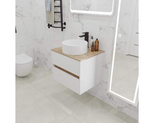 Тумба под раковину 1MarKa Veil 60 Ц0000035552 подвесная цвет Белая аляска Дуб вотан