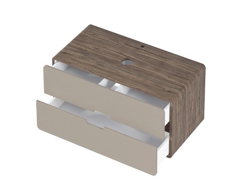 Тумба под раковину 1MarKa Vortex 80П Ц0000031564 подвесная цвет Орех каньон коньяк Латте фактурный