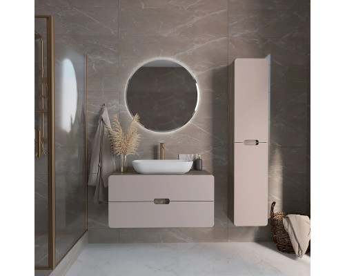 Тумба под раковину 1MarKa Vortex 80П Ц0000031564 подвесная цвет Орех каньон коньяк Латте фактурный