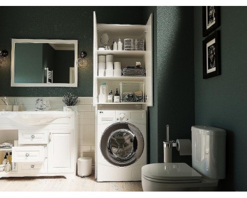 Шкаф пенал 1MarKa Wall Classic 67 У79534 над стиральной машиной Белый глянцевый