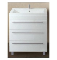 Тумба под раковину 1MarKa Соната 58Н 3 ящика Белая глянцевая