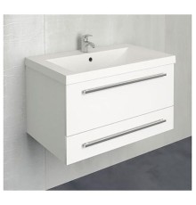 Тумба под раковину 1MarKa Соната 75П 2 ящика Белая глянцевая
