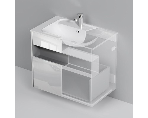 Тумба с раковиной AM.PM Func 80 M8F-FUX0801WG-WPC0800WM подвесная цвет Белый глянец