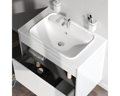 Тумба с раковиной AM.PM Func 80 M8F-FUX0801WG-WPC0800WM подвесная цвет Белый глянец