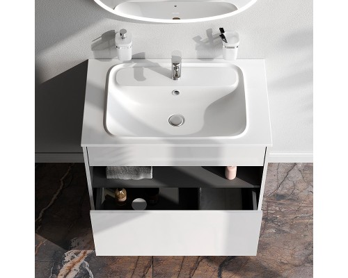 Тумба с раковиной AM.PM Func 80 M8F-FUX0801WG-WPC0800WM подвесная цвет Белый глянец