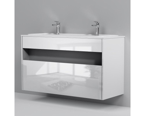 Тумба с раковиной AM.PM Func 120 M8F-FUX1201WG-WPC1200WM подвесная цвет Белый глянец