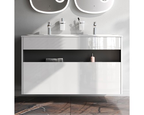 Тумба с раковиной AM.PM Func 120 M8F-FUX1201WG-WPC1200WM подвесная цвет Белый глянец