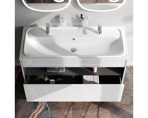 Тумба с раковиной AM.PM Func 120 M8F-FUX1201WG-WPC1200WM подвесная цвет Белый глянец