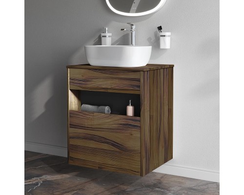 Тумба с раковиной AM.PM Func 60 M8F-FUX0601OF-WCC10450WG подвесная цвет Дуб крафт